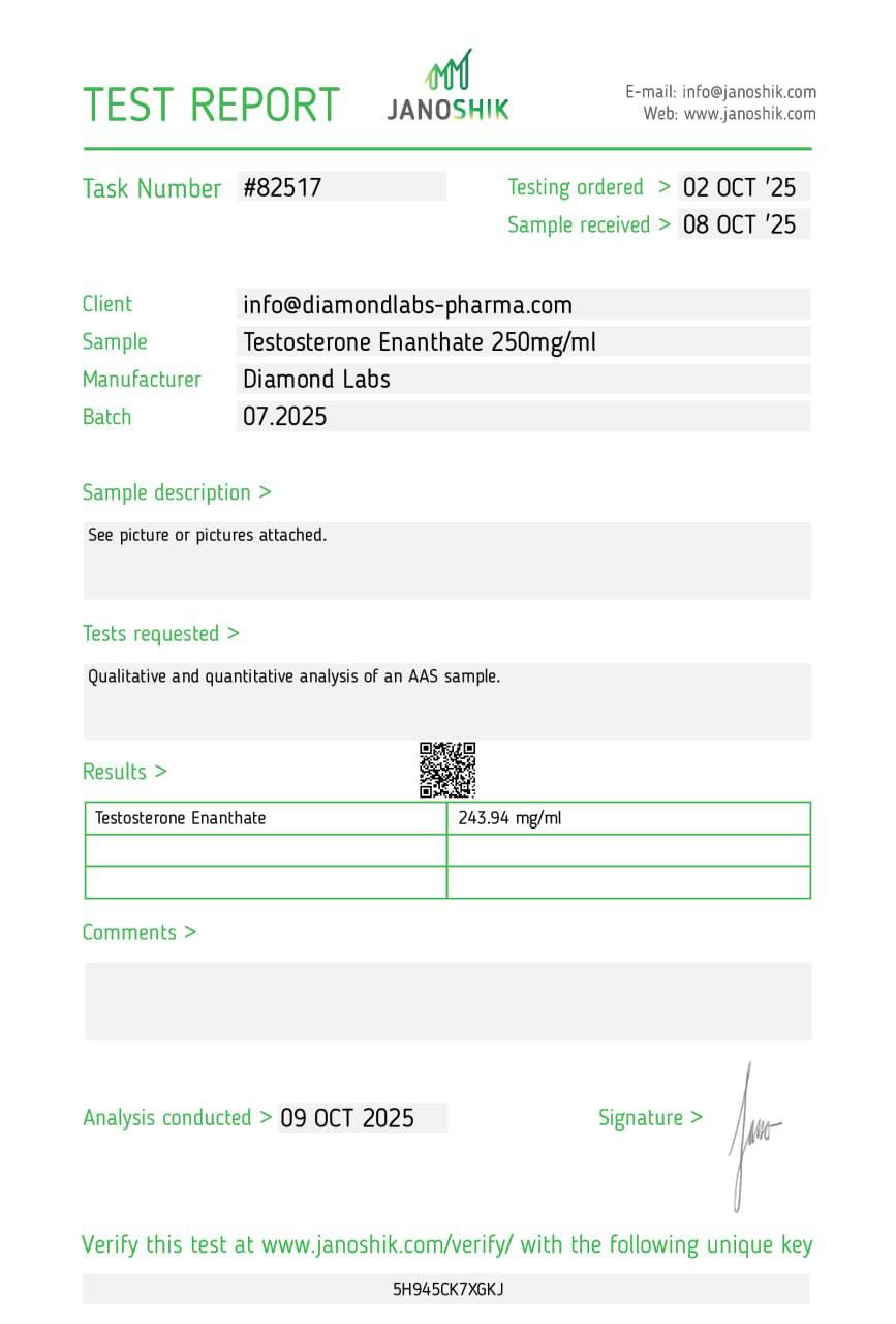 Testosterone Enanthate - Diamond Labs - Image 3